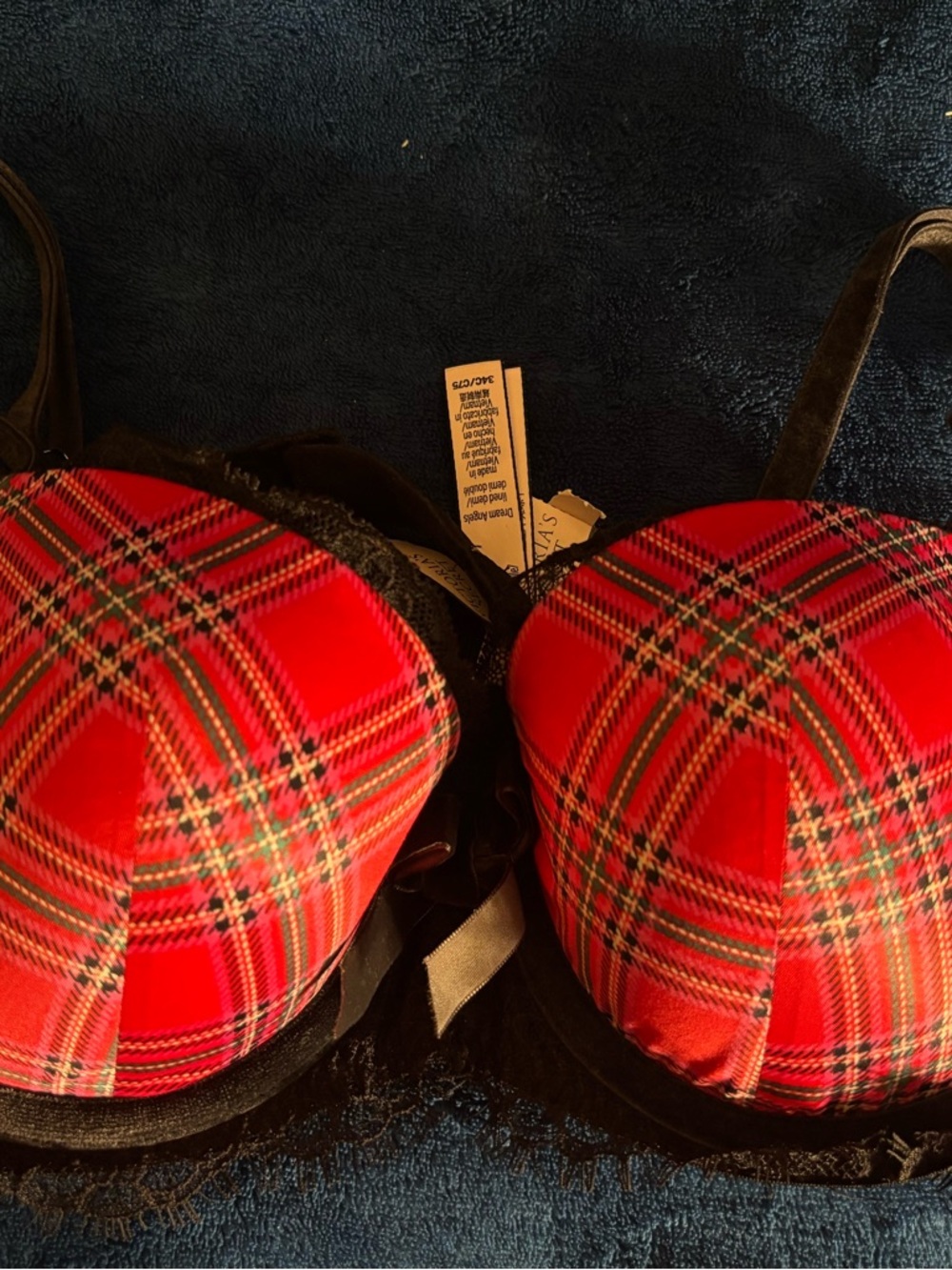 Victoria’s Secret Dream Angels Plaid Lined Demi Bra